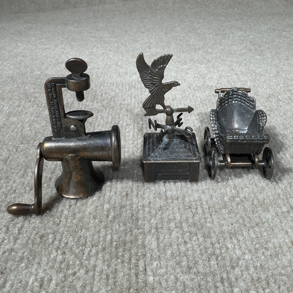 Vintage 1970s Durham Industries Doll House Hobby Miniature Die Cast Lot Of 3